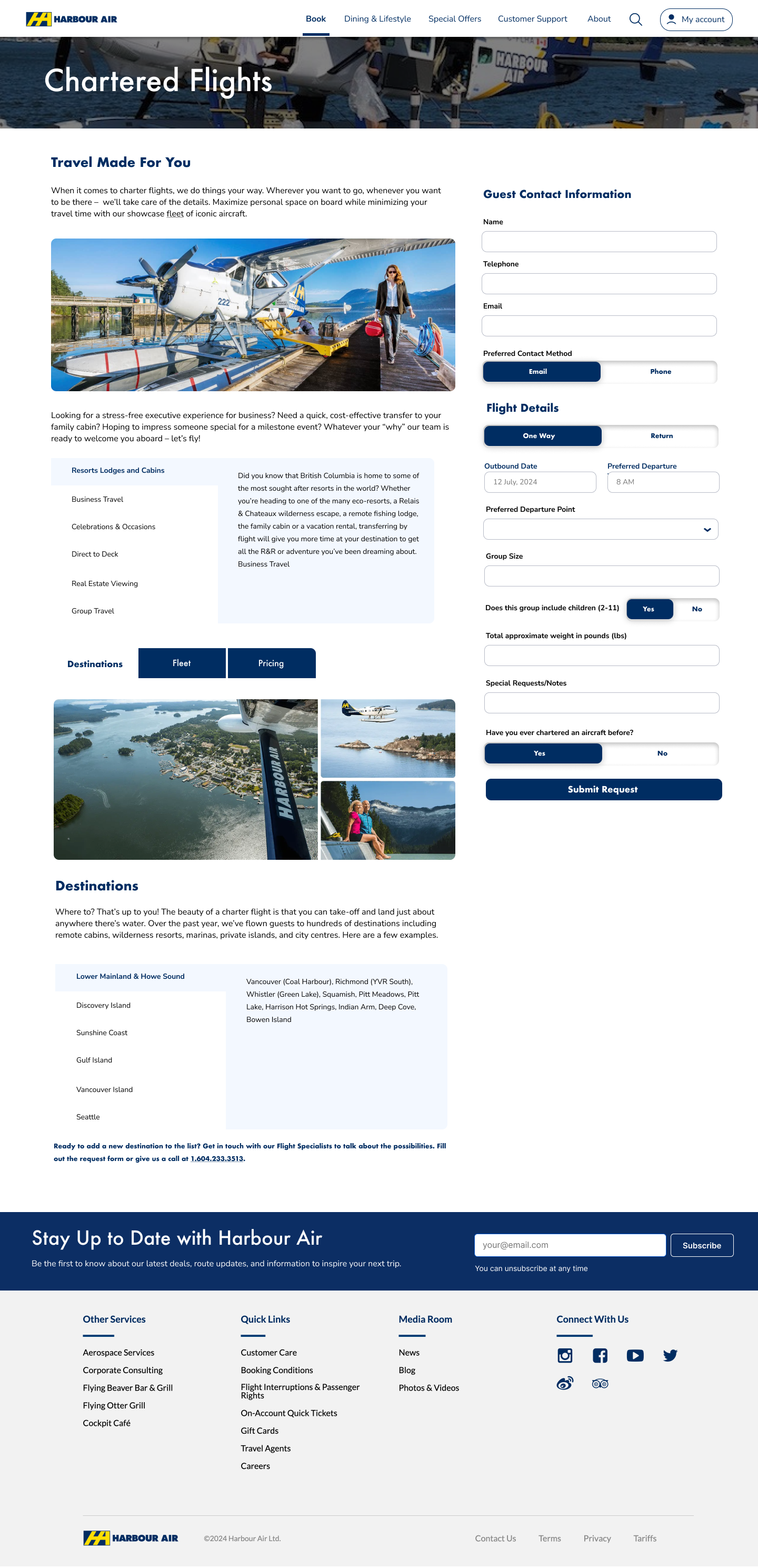 Charter Destinations